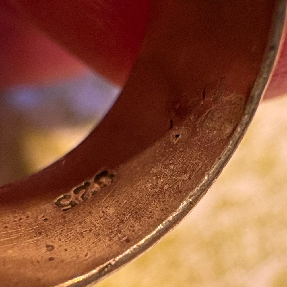 Silver Geometric Pattern Ring - image 2